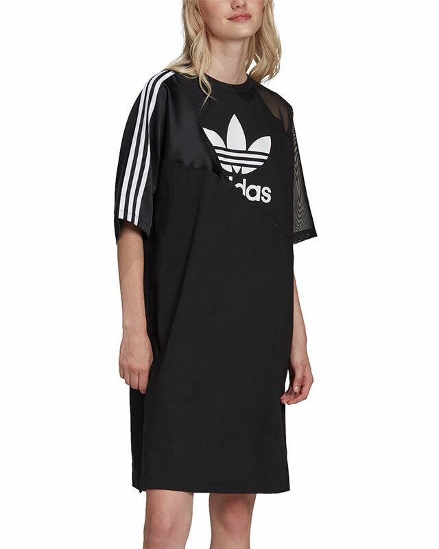 adidas Originals Adicolor Split Trefoil Tee Dress HC0637 Schwarz Kleidung Footish