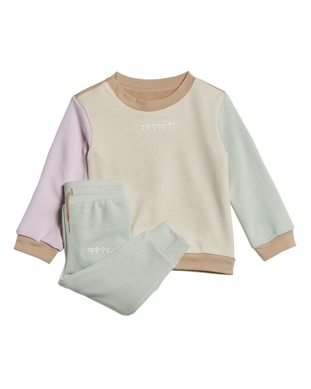 adidas Originals Colorblock Crew Sweatshirt Set HK9813 Rosa Kleidung Footish