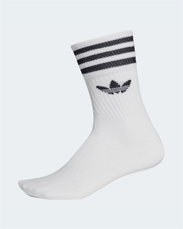 adidas Originals Mid Cut Solid Crew Sock 3 Pack DX9091 Vit Klader Footish