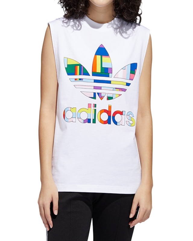 adidas Originals Pride Flag Fill Tank GD0967 Weiss Kleidung Footish