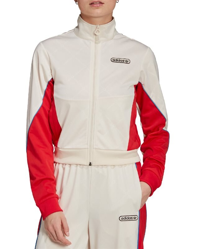 Adidas originals white track top outlet