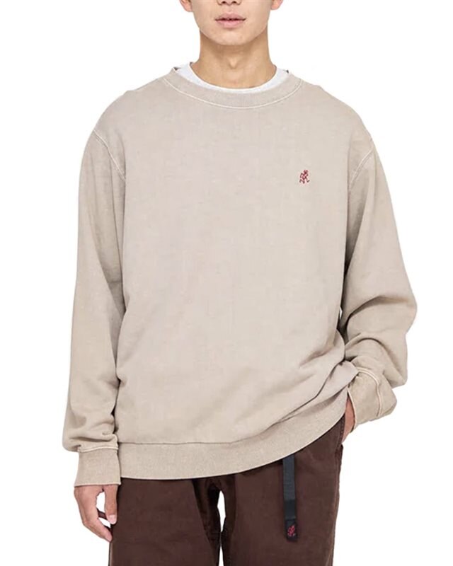 Gramicci One Point Crew Sweatshirt (G306-FT-SAND-PIGMENT)