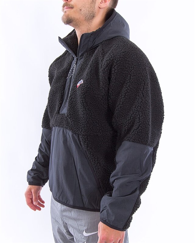 Nike NSW 1 2 Zip Sherpa Fleece Hoodie BV3766 010 Svart Klader Footish