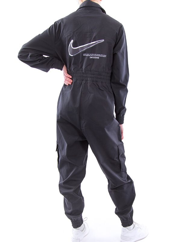 Nike Wmns Sportswear Swoosh Utility Jumpsuit CZ8894 010 Schwarz Kleidung Footish