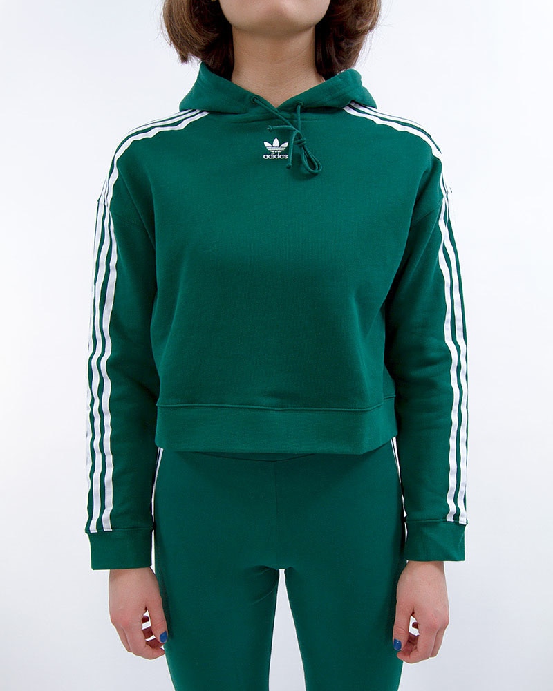 Adidas originals cropped hoodie green store